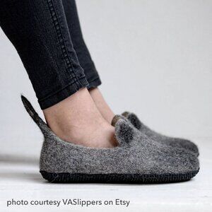 Felt Cat Slippers, Women's EU Size 35